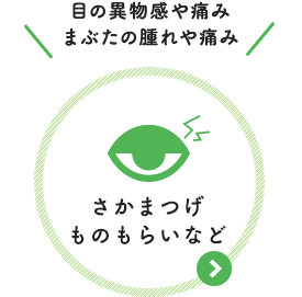 目の異物感や痛み まぶたの腫れや痛み：さかまつげ・ものもらいなど